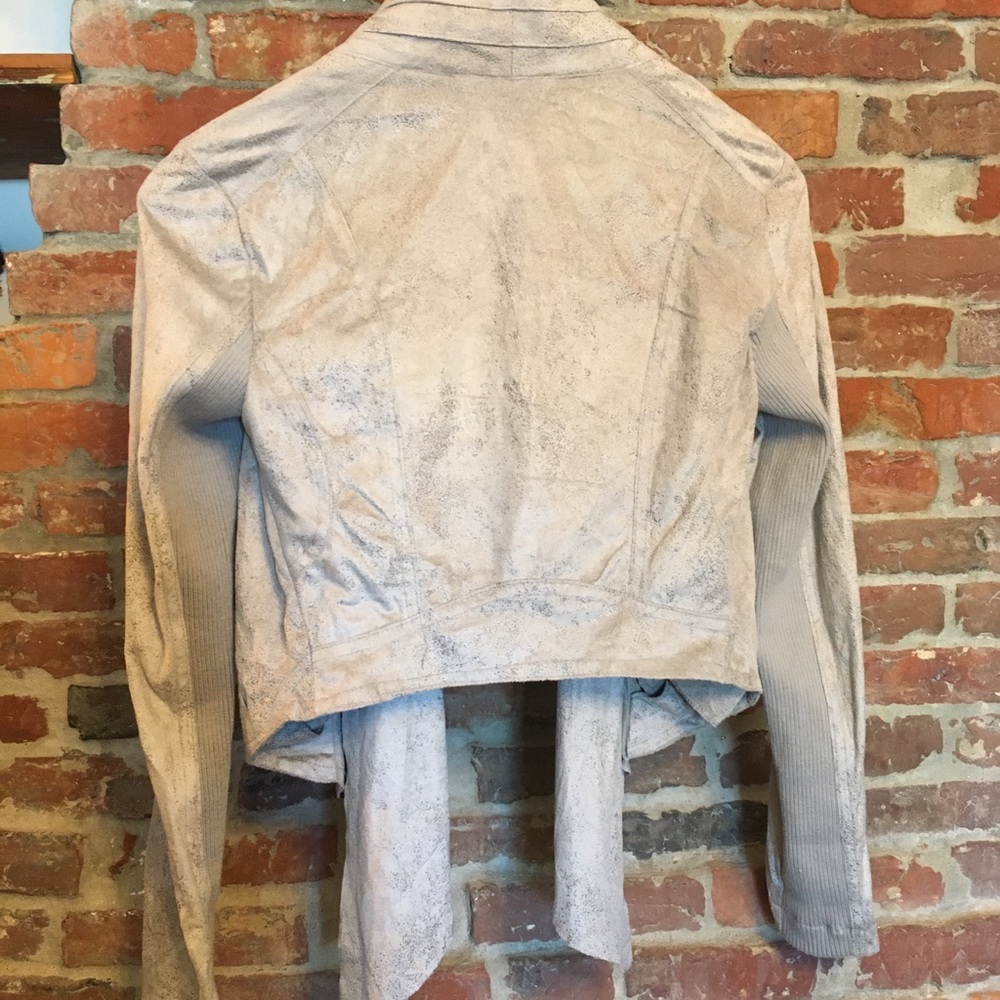 Paper Tee Taupe Open/Waterfall Front Thin Jacket - image 2